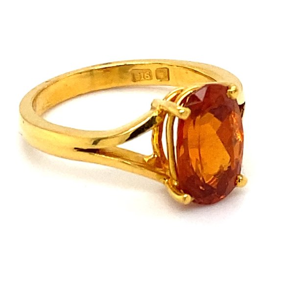 Spessartine 3.50ct Solid 22K Yellow Gold Ring - Picture 3 of 8